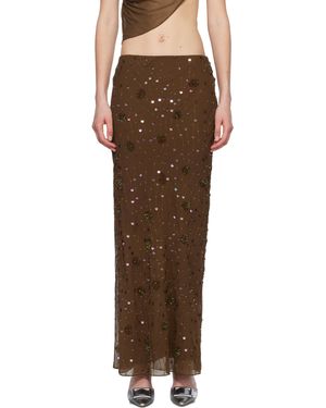 Mirror Palais Beaded Maxi Skirt - Black