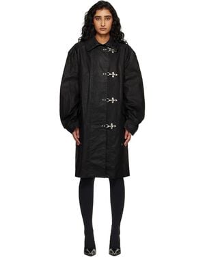 Vetements Manteau Noir À Fermoirs Pompier