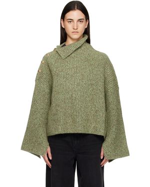 Ganni Pull Vert En Mohair