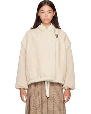Moncler Off- Chardonneret Faux-Fur Jacket - Natural