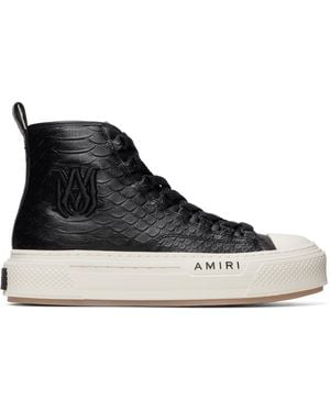 Amiri Python Embossed Ma Court Hi Trainers - Black