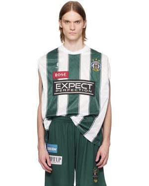 Martine Rose ホワイト＆グリーン Twist Sleeve Football ジャージ トップス
