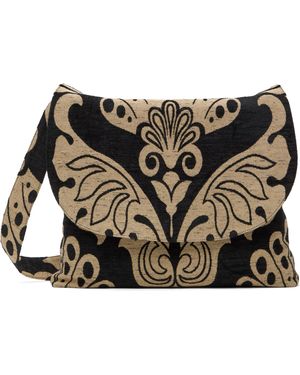 Anna Sui ブラック＆ベージュ Beardsley Tapestry バッグ
