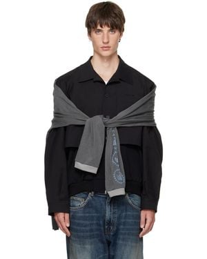 we11done Layered Blouson Jacket - Black