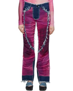 PAULA CANOVAS DEL VAS Indigo Panelled Jeans - Purple