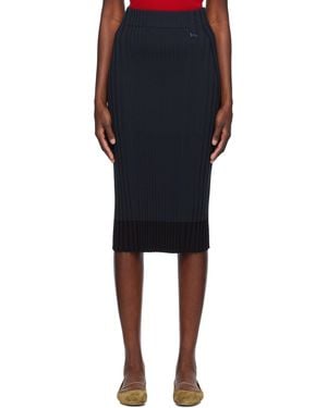 Maison Kitsuné Baby Fox Patch Ribbed Midi Skirt - Black
