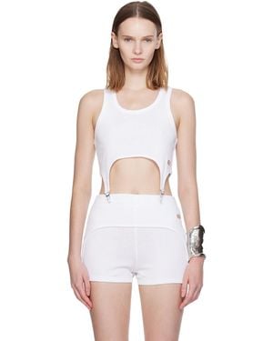 Jean Paul Gaultier 'The Garter Bra' Tank Top - White