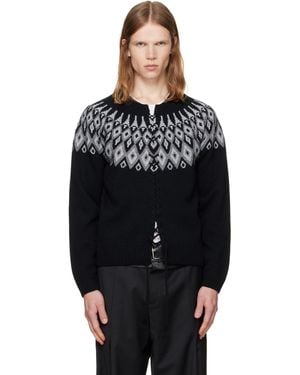 AV VATTEV Fair Isle Viper Cardigan - Black