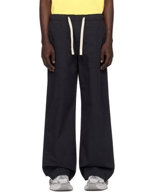 Palm Angels ブラック Curved Logo ルーズフィット カーゴパンツ