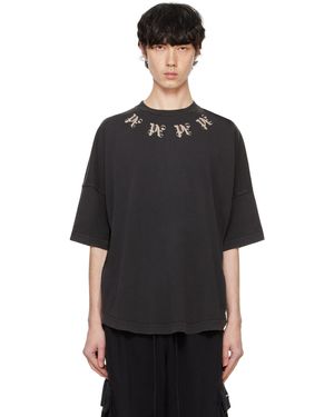 Palm Angels ブラック Statement モノグラム Tシャツ