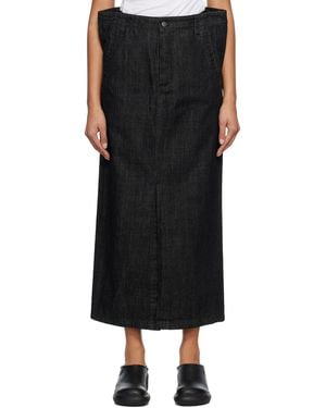 Subtle Le Nguyen Flat Denim Maxi Skirt - Black