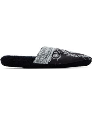 Versace 'I Heart Baroque' Slippers - Black