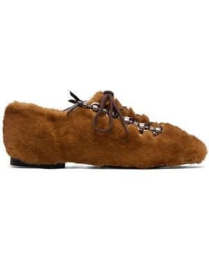 Toga Faux-Fur Leather Derbys - Brown