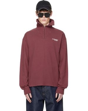 Acne Studios Zip-Up Logo Sweatshirt - Red