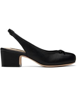 【関税込み】Sandy Liang ブラック Court ヒール Sandy Liang heels for Women | SSENSE