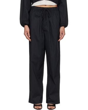 Skims Woven Cotton Oversized Straight Leg Trousers - Black