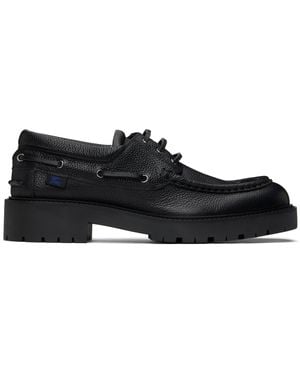 Burberry Leather Raft Boat Shoes - Black