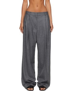 LE17SEPTEMBRE Tuck Tailored Wool Pants - Gray