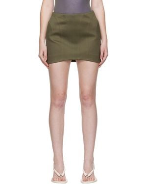 Mugler Khaki Tailored Miniskirt - Green