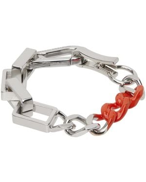 Heron Preston Silver Dip Dye Multichain Bracelet - White