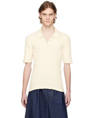 Maison Margiela オフホワイト 3ボタン ポロシャツ - ブルー