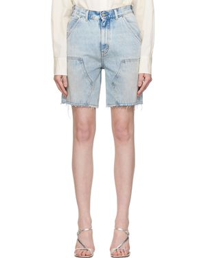 MM6 by Maison Martin Margiela ブルー カットオフ ショートパンツ