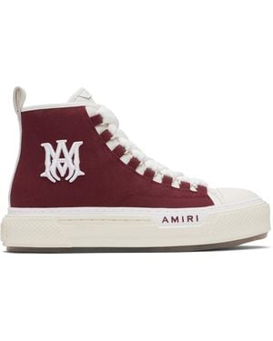 Amiri Burgundy Court Hi Trainers - Red
