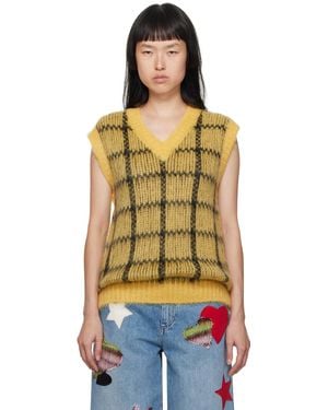 Marni Yellow Check Vest - Orange