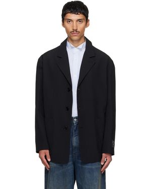 MM6 by Maison Margiela Wool Blend Suit Blazer - Black