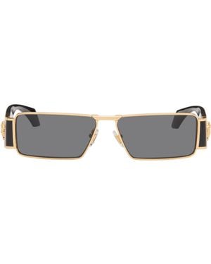 Versace Medusa Plaque Rectangular Sunglasses - Black