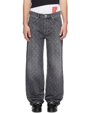 Marine Serre Moon Laser Wash Baggy Jeans - Grey