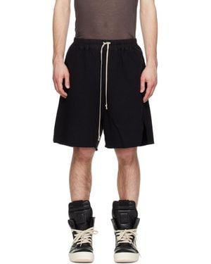 Rick Owens Temple Furka Heavy Sweatshirt Long Shorts - Black