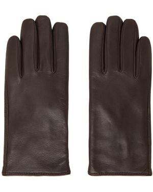 Ernest W. Baker Cashmere Lined Leather Gloves - Brown