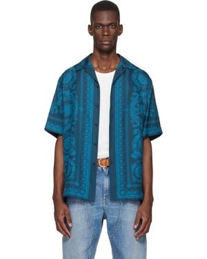 Versace Barocco Silk Shirt - Blue