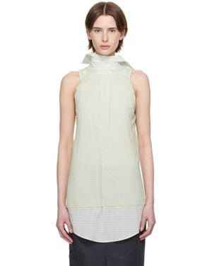 Maison Margiela グリーン＆ホワイト Back To Front チェック シャツ - ブラック