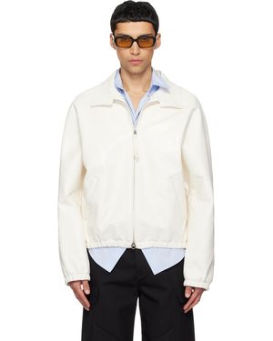 Courreges Off- Vinyl Zipped Bomber Jacket - White