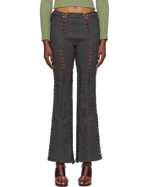 【関税込み】Isa Boulder グレー Louise フレア ラウンジパンツ Isa Boulder pants for Women | SSENSE