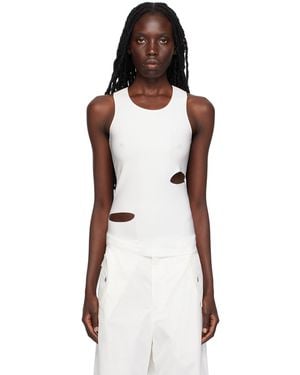 Dion Lee White Slit Tank Top - Black