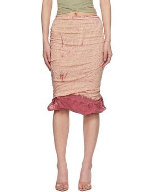 DIESEL Treated Double-Layer Puffy Hem Miniskirt - Red