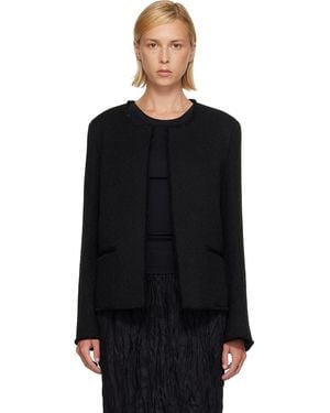 TOTEME Open-Front Bouclé Blazer - Black
