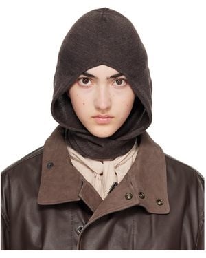 Lemaire Fine Wool Hood - Brown