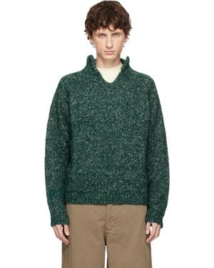 ERL Slit Neck Alpaca Sweater - Green