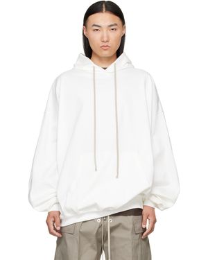 Rick Owens Off- Tower Hun Hoodie - White