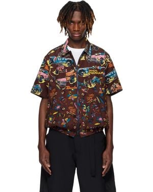 Sacai ブラウン Car Race Tropical Print シャツ - ブラック