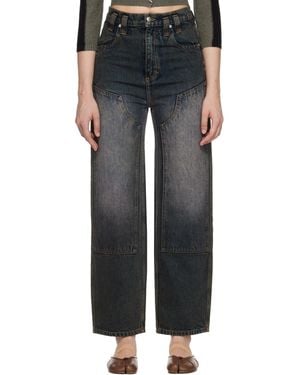 Eckhaus Latta Double Knee Baggy Jeans - Black