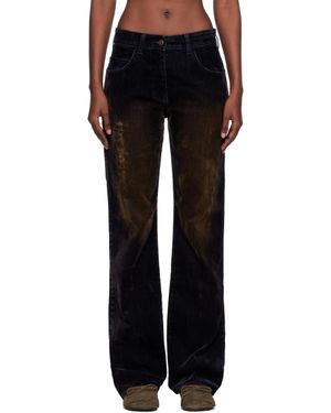 OPEN YY Velvet Denim Trucker Jeans - Black