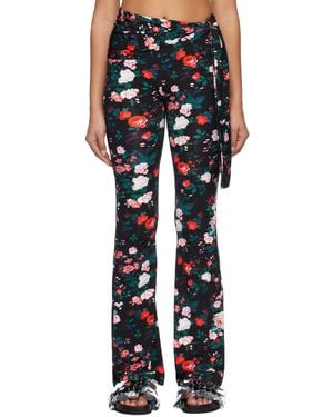 Rabanne Black Printed Trousers - Blue
