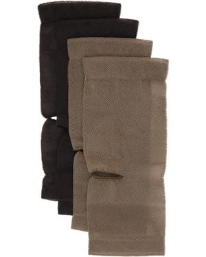 Lemaire Two-Pack & Khaki Tulle Gaiter Socks - Brown