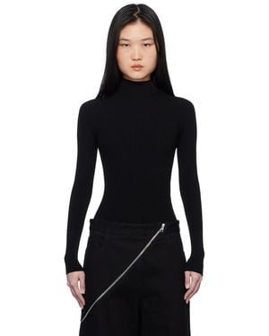 Alaïa Ribbed Knit Bodysuit - Black