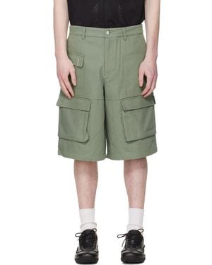 HELIOT EMIL Cellulae Cargo Shorts - Green